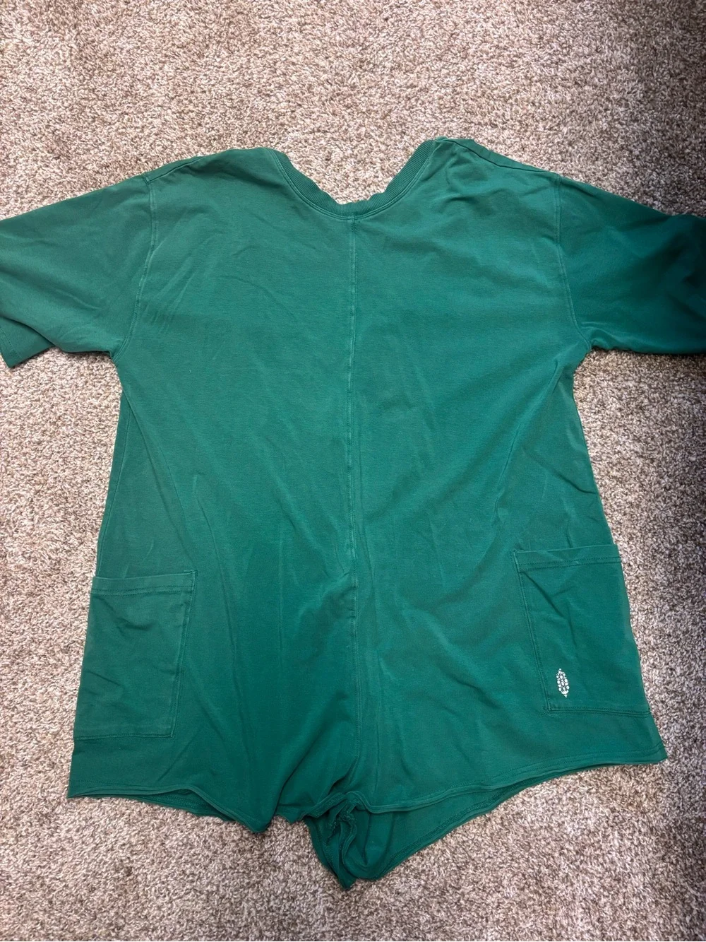 Free People Green Short Sleeve Romper